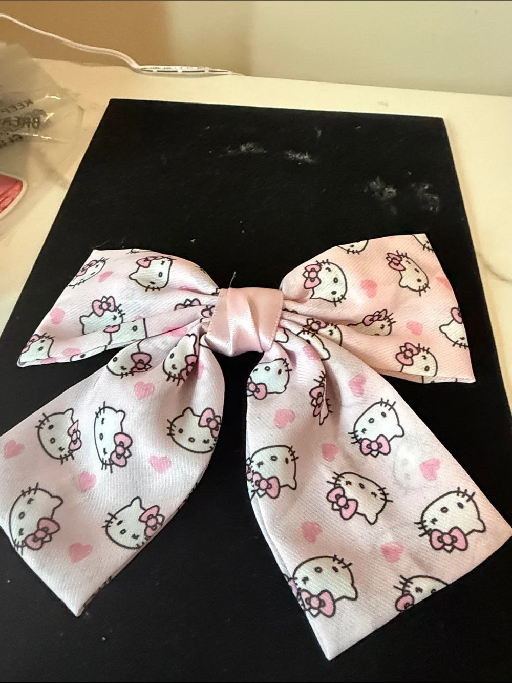 Hello Kitty Pink Patterned Bow Hair Accessory
